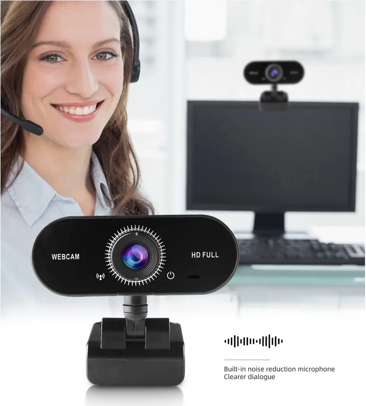HD Autofocus Webcam 1080P Video Chat PC Computer Laptop Internal Online Class Meetings Video Call Web Camera with MIC Microphone