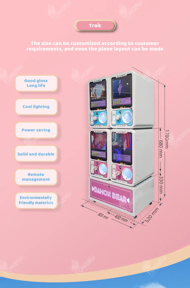 Premium Gashapon Machines New Design Token Style Wholesale Coin Operated Capsule Toy Vending Machine Changeable Token Quantity
