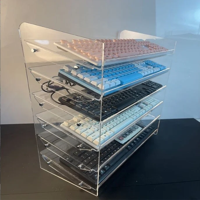 Custom Acrylic Keyboard Rack with 6 Shelves