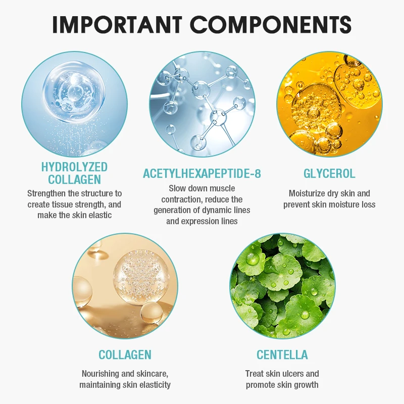 Face-Serum-Capsules Paraben-free Anti-aging & Moisturizing and Oligopeptide & Collagen Peptide Repair Freeze-dried Powder