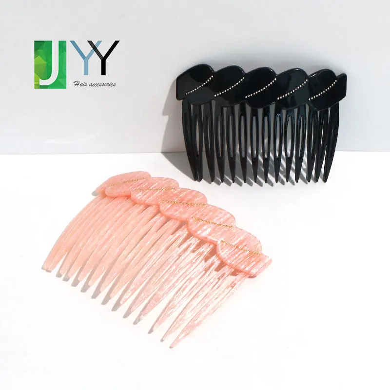 custom french twist hair side teeth combs acetate slide hair comb pins insert comb clip in hair chignon bun nonslip bang hairpin