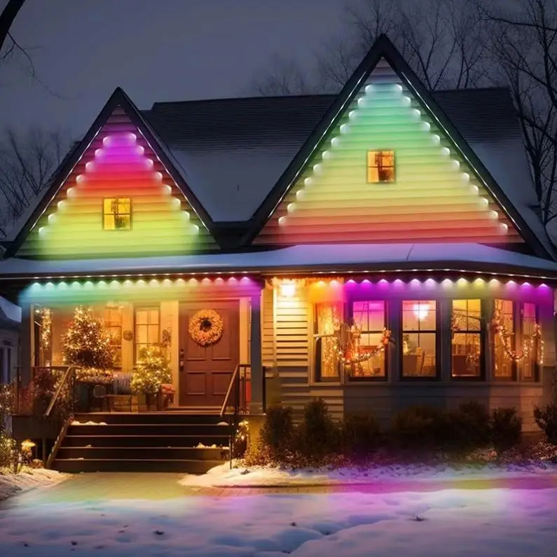 Asahom Rbg Smart Exterior Led Permanent Christmas Light Outdoor Eave Holiday Lights