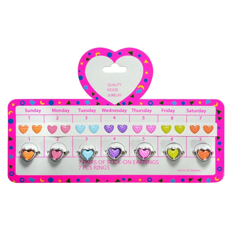 Multicolor Fashion Kids Earrings Ring Stickers With Pp Synthetic Material