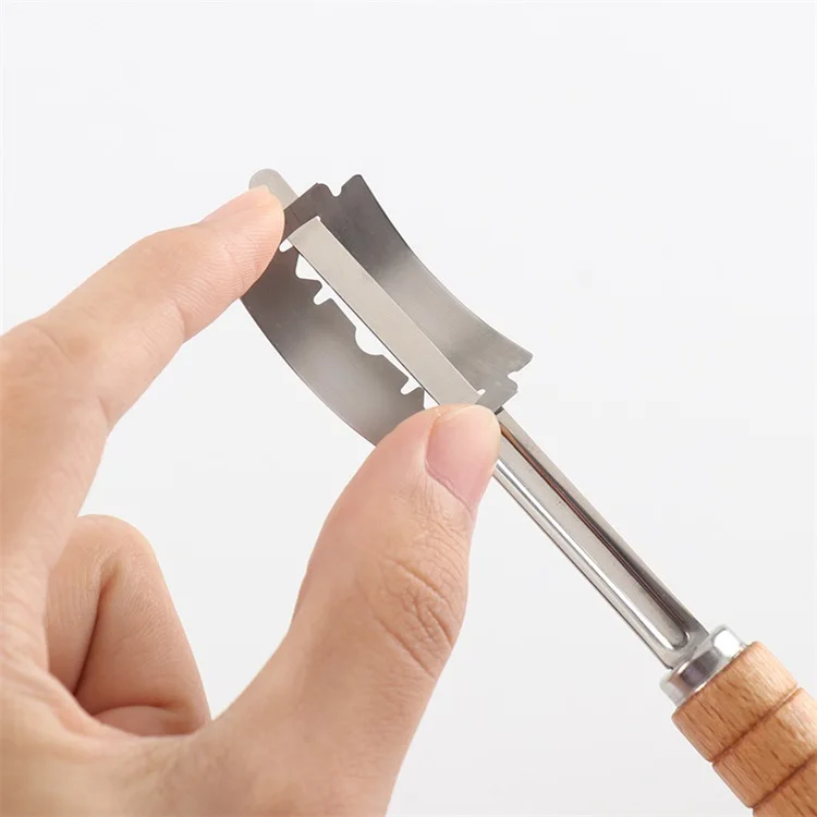 Bakers Baking Pastry Cutter Tools Wooden Handle Bread Lame with 5 Blades