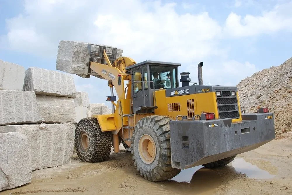 earth-moving machinery stone handler wheel forklift front end loader with diesel engine