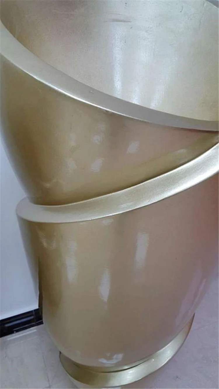 Profession Gold Handmade Outdoor Fiberglass Garden Planter Vase