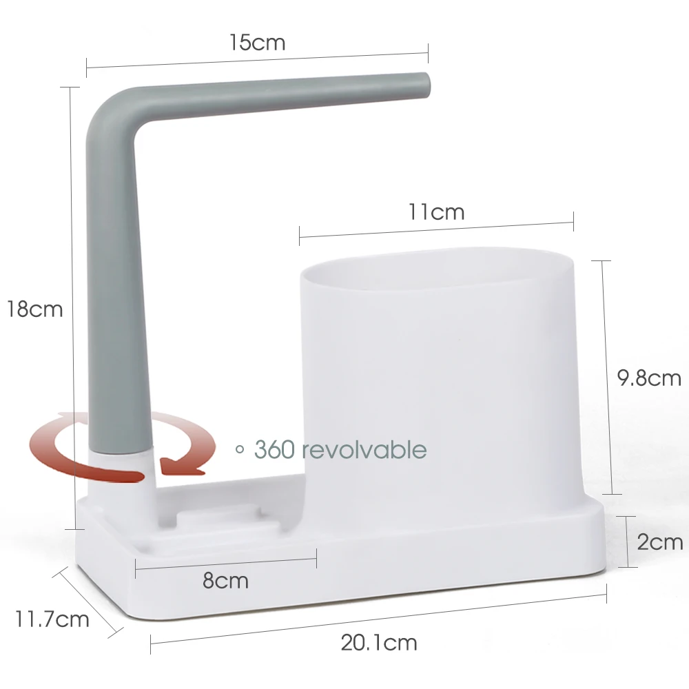 Masthome Kitchen Cleaning Brush Storage Sponge Holder Container Drying Sink Caddy Organizer Storage Holders & Racks Customized