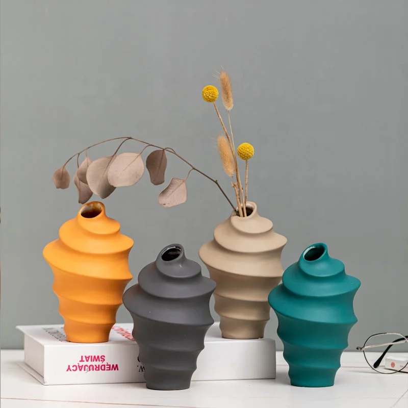 
Nordic style ceramic desktop small vase modern decorative art Rubber paint vase 