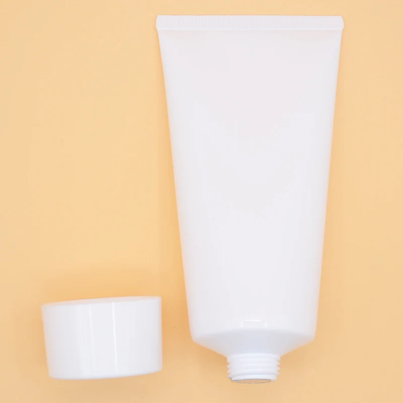 100ml Natural Skincare Packaging Textured Matte Finishing Empty Face Wash Tubes Cosmetic Plastic Tubes With Silver Screw Cap