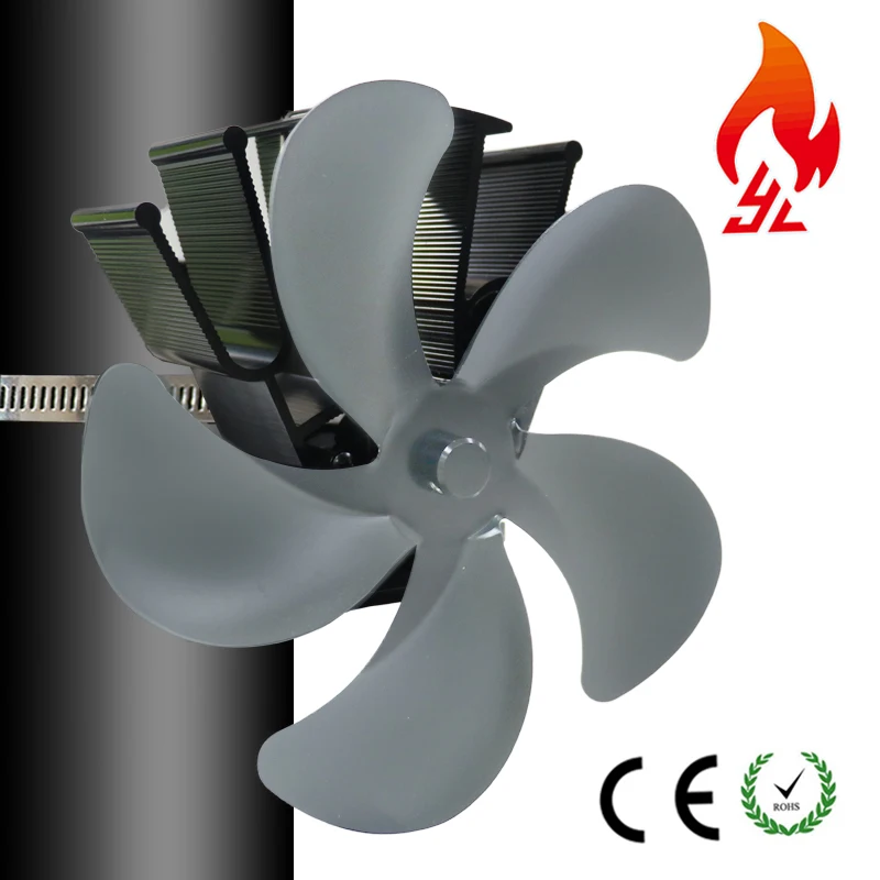 5 Blades Stove Fan Heat Powered Fireplace Fan Hanging on Chimney Pipe,Hot sell on Amazon ebay wish pipe stove fan