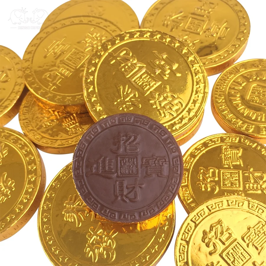 Factory Coklat Custom Milk Choco Cioccolato Candy Confectionery Halal Chocolate And Sweets Golden Coin Chocolat