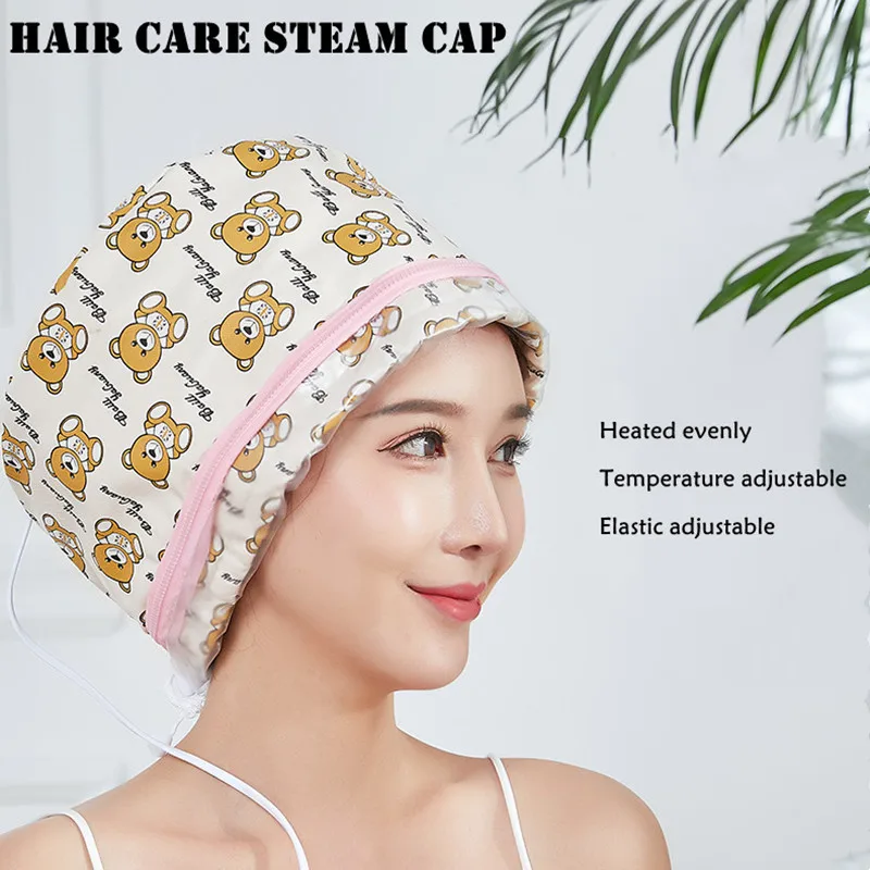 
Hair Steamer Machine Hair Care Beauty Conditioning Heating Hair Steam cap With Zipper Deep Conditioning Heat Cap Baked Oil Cap 