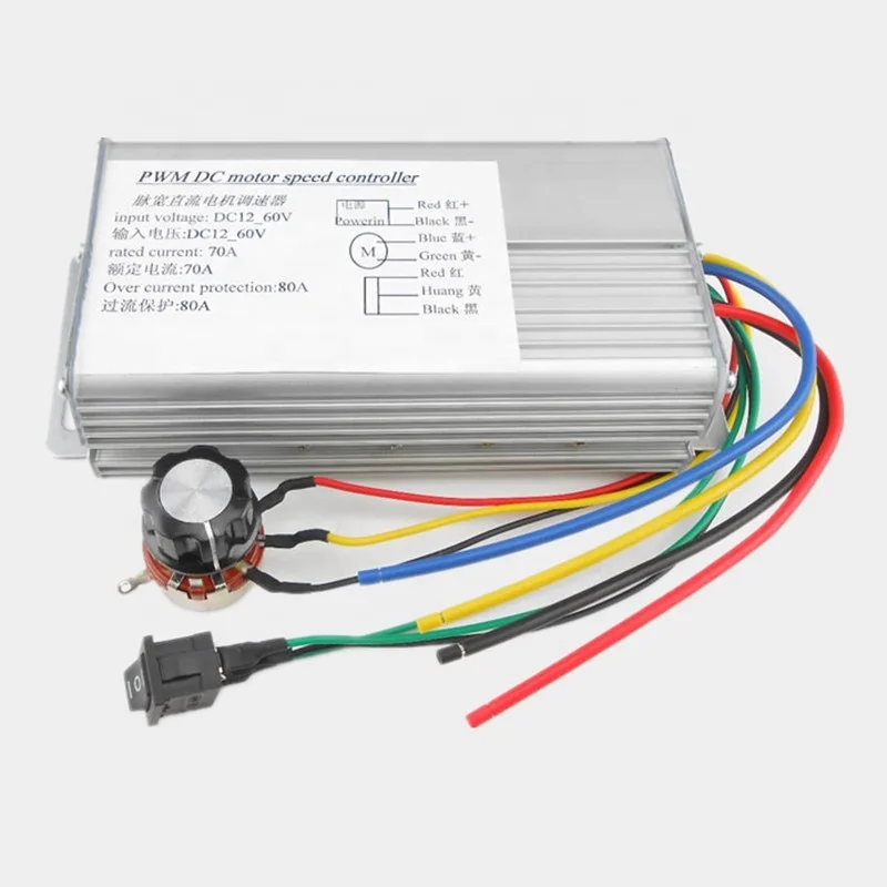 4000W 12V 24V 48V PWM щетка регулятор скорости вращения двигателя постоянного тока Реверсивный вперед обратного 12 в-60