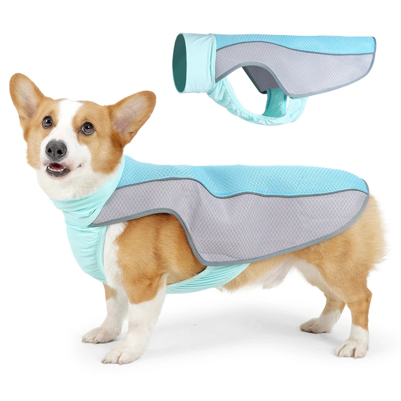 Evaporative Big Dogs Cooling Vest Jacket Coat Ice Shreds Sunscreen Insulated Pet Cooling Clothes Suitable For Summer