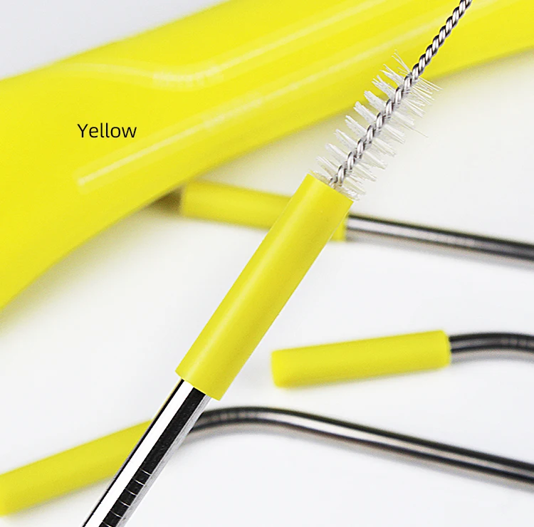 Reusable silicone tip covers for metal drinking straw stainless steel straw tip silicone straw for kids