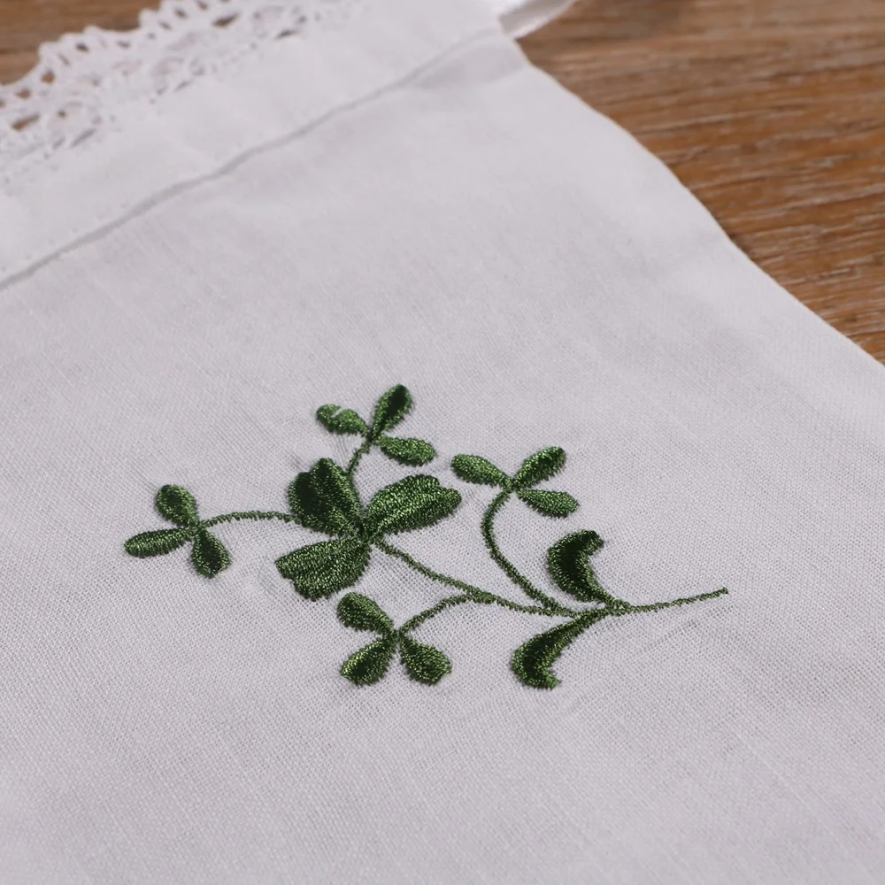 B016 White Ramie  CottonCotton Lace pocket mouth  Gift Sachet bags Travel storage  pouch Drawstring bags