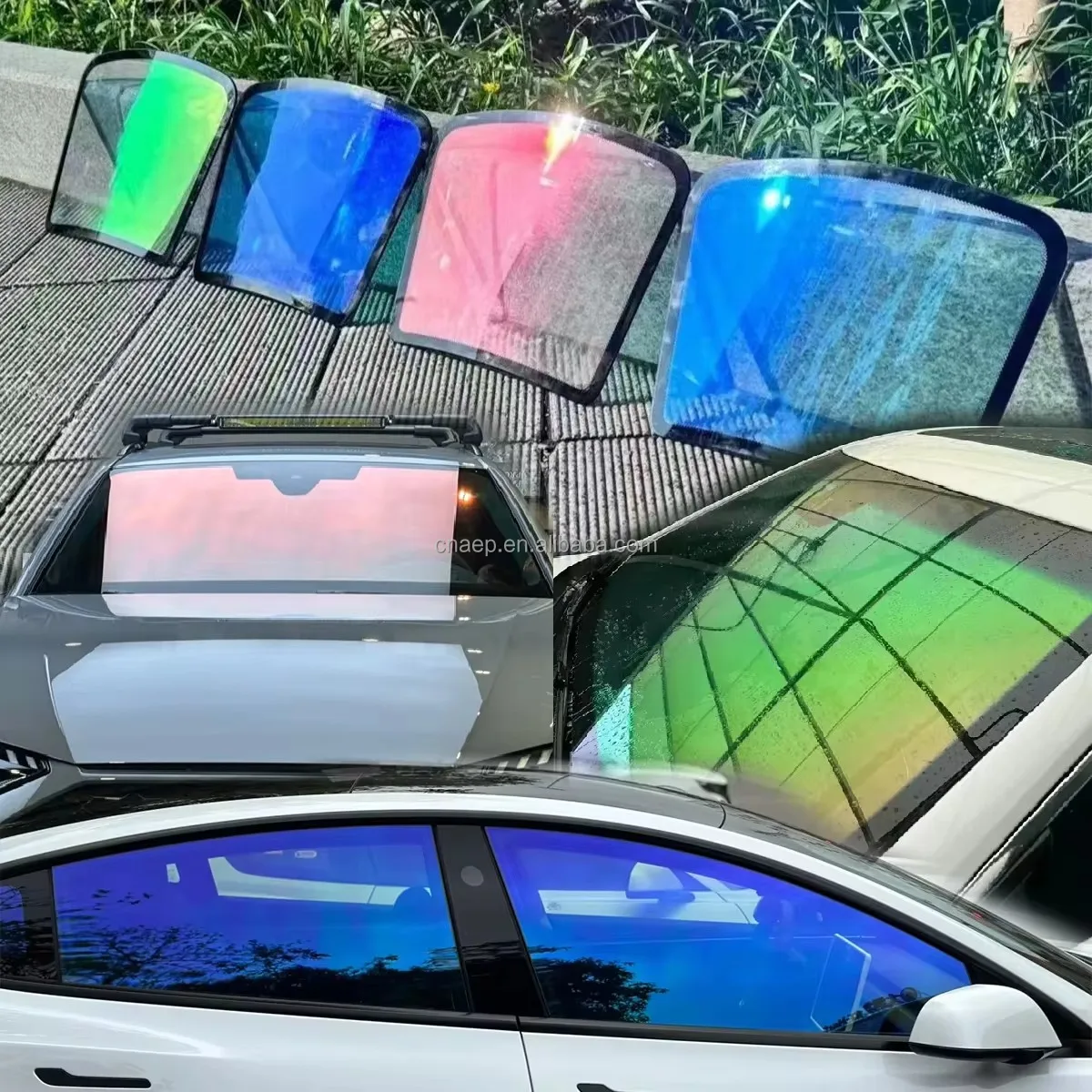 152CM*30M Chameleon Window Tint Green Purple Red Blue Nano Ceramic Salor Film For Front and Rear Windshield Side Windows