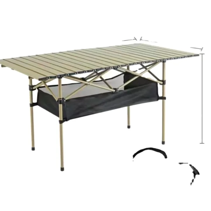 Outdoor Folding Long Table Tourist Portable Storage Egg Roll Table Camping Desk Barbecue Easy To Install Picnic Outdoor Tables