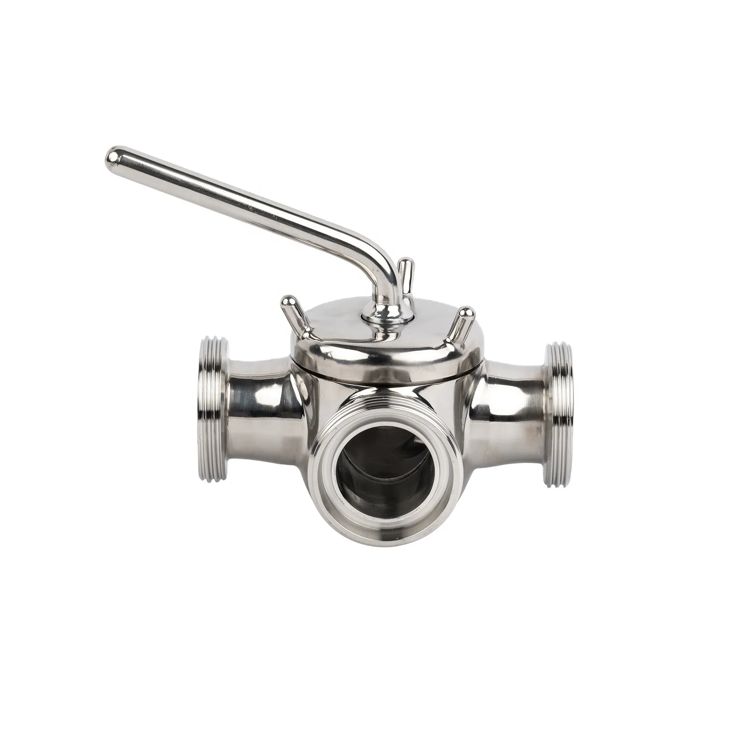 DKV Stainless Steel 3-Way Plug Valves Clamp Sanitary DIN Stainless Steel  Sanitary Thread Plug Valve Male