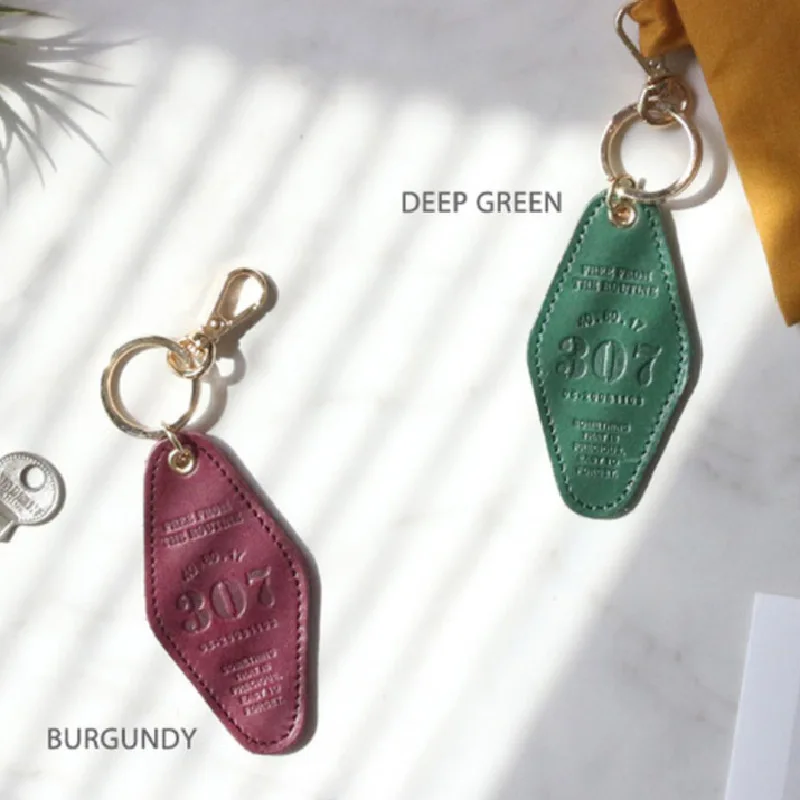 DAQIDO Hotel Keychains Multicolor Genuine Leather Keychain
