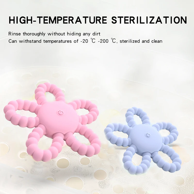 Hot Sell Food Grade Silicone Electric Teether Baby Sensory Soft Vibrating Teething Toys For Soothing Teeth Pain Teether