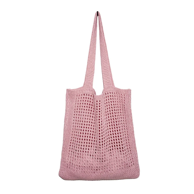 Crochet Mesh Beach Tote Bags Shoulder Bag Handbags Knitting Hollow Summer Bag Aesthetic for Women