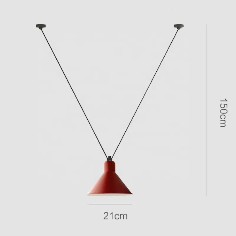 Industrial Multi Color Cone Shade Suspension Editions Lighting Lampe Gras Pendant Lighting Fixture