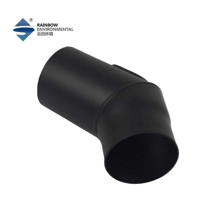 Customized black   carbon steel 45 degree elbow with cleaning door for wood stove  pipe