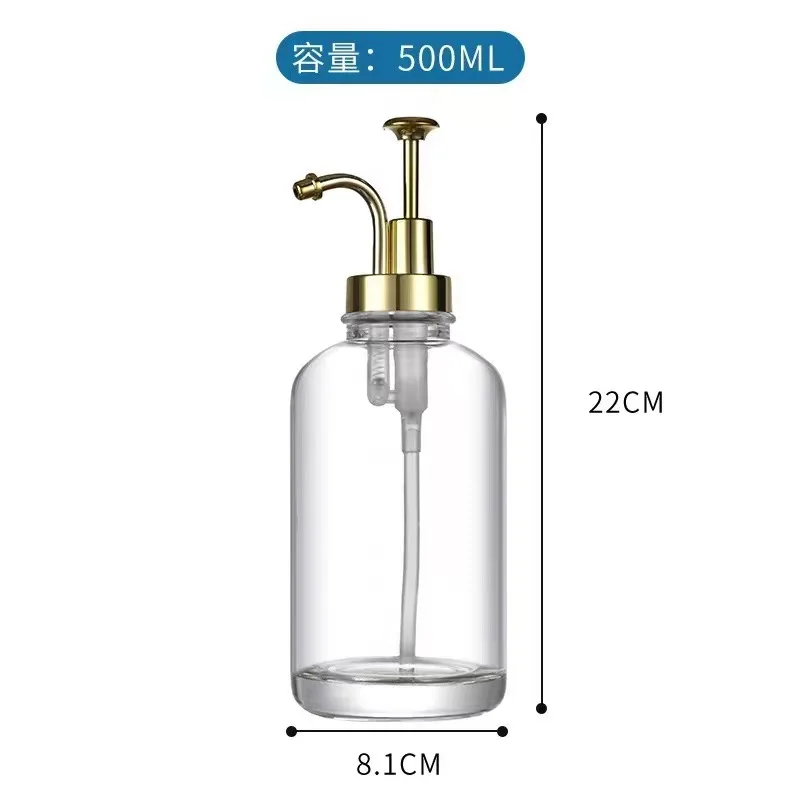 Luxury Home Coffee Bar Syrup Bottles 16 Oz Coffee Syrup Dispenser 500ml Glass Liquid Soap Dispenser with Box