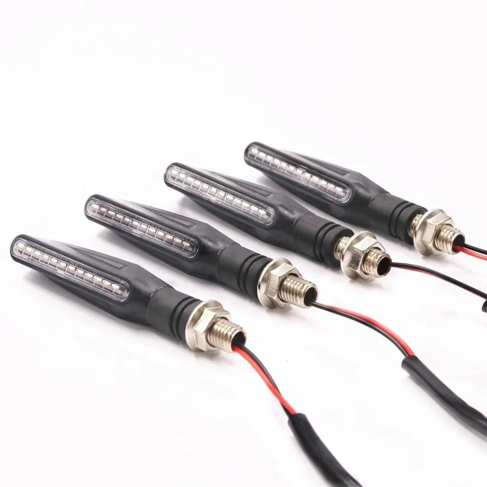 Sequential Switchback Bike Indicator Lamp 12V DRL Motorcycle Indicators LED Turn Signal Strip Lights