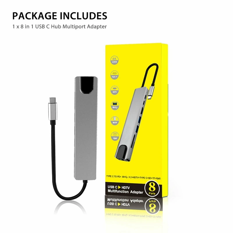 Новинка, многофункциональный USB-концентратор 3,1, 8 портов типа для NS, Samsung Dex, Тип c, 8 в 1, концентратор Usb C с 2 портами Usb3.0, концентратор c, тип 8, адаптер