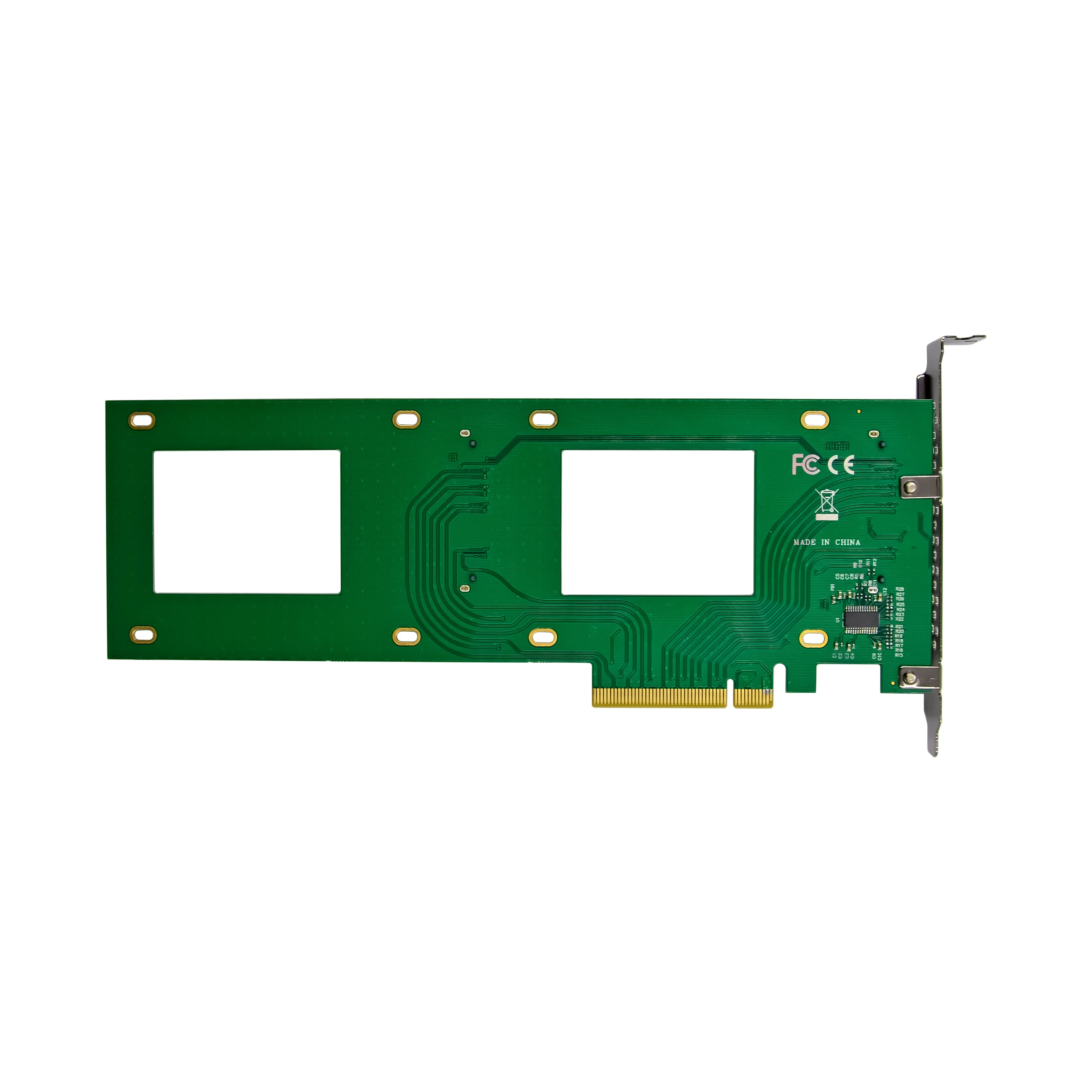 Sunweit Hotsale PCIe 2 Port Nvme Ssd U2 M2 Para Pci Express Adapter  NVME SSD PCIe Riser Card