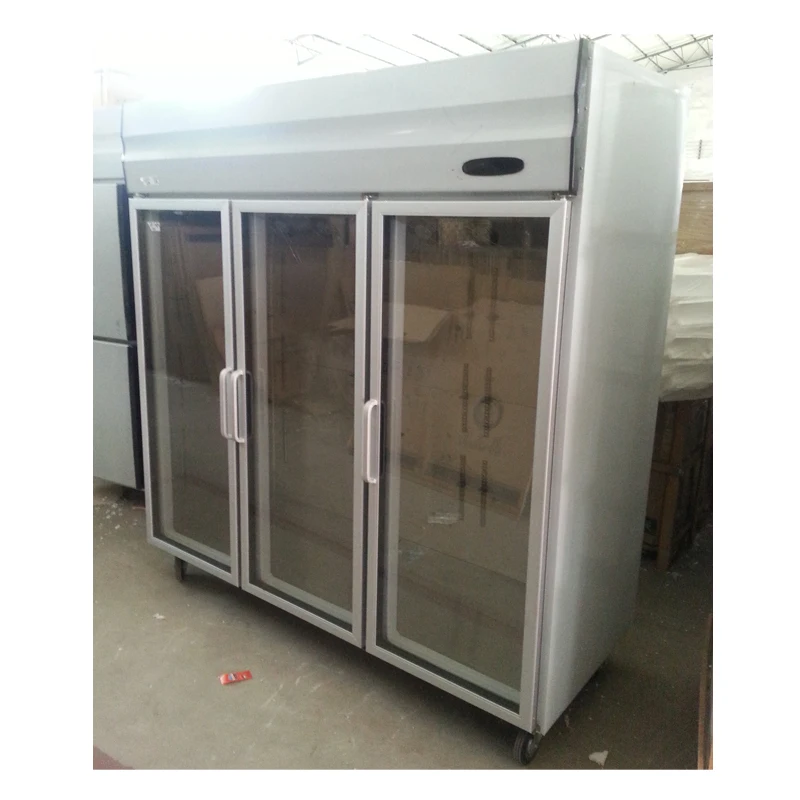 201/304 restaurant kitchen stainless steel fridge 2 doors upright commercial deep freezer refrigerator