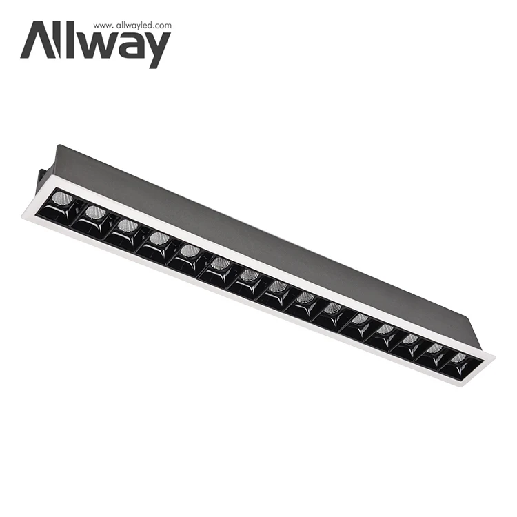 High Lumen Long Lifespan Anti Glare SMD Rectangle Recessed 30W LED Ceiling Linear Downlight