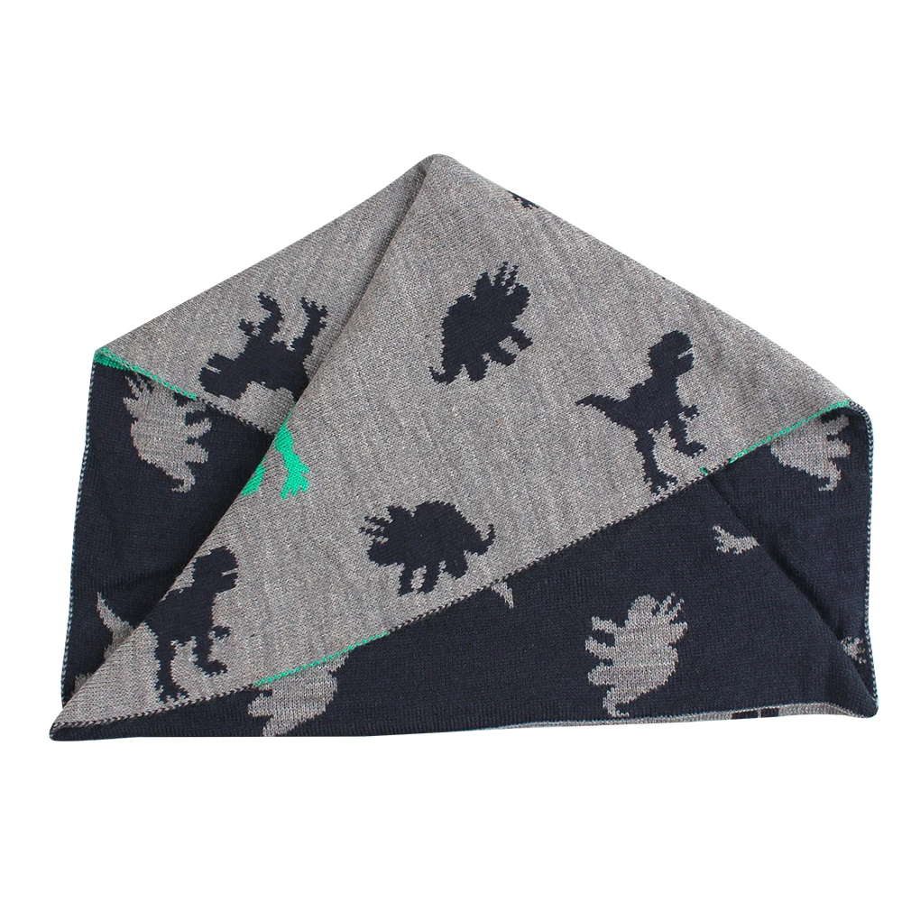 Dinosaur Neck Warmer for Boys Girls Winter Warm 100% Acrylic Kids Scarf Knit Round Scarf Children Unisex