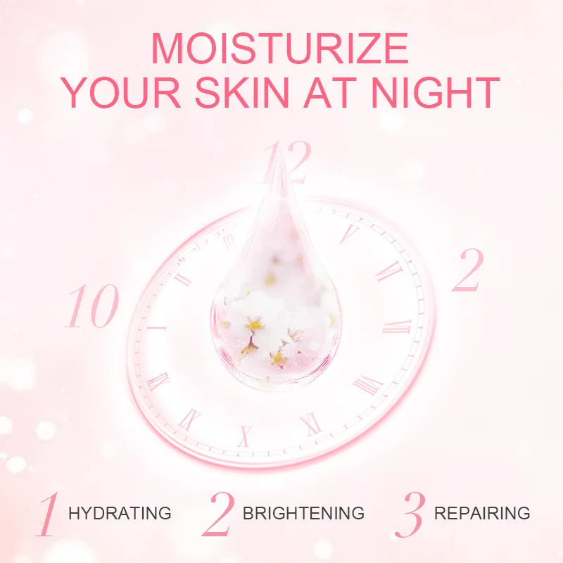 LAIKOU Sakura Sleeping Mask makes the skin firm, nourishes, restores moisture loss, brightens and improves rough skin  Le masque