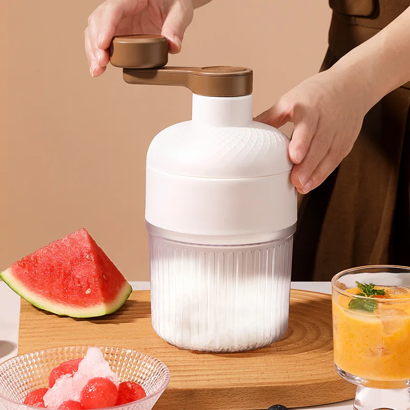 Small Household Shaved Ice Sand Making Machine Commercial Unplugged Ice Crusher Summer Cooling Magic Tool for Kitchen Use