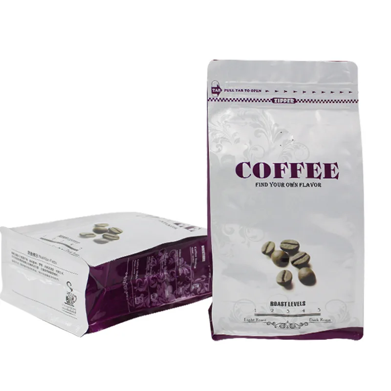 Eco-Friendly Resealable Smell Proof Compostable Biodegradable Flat Bottom Coffee Bags with Valve