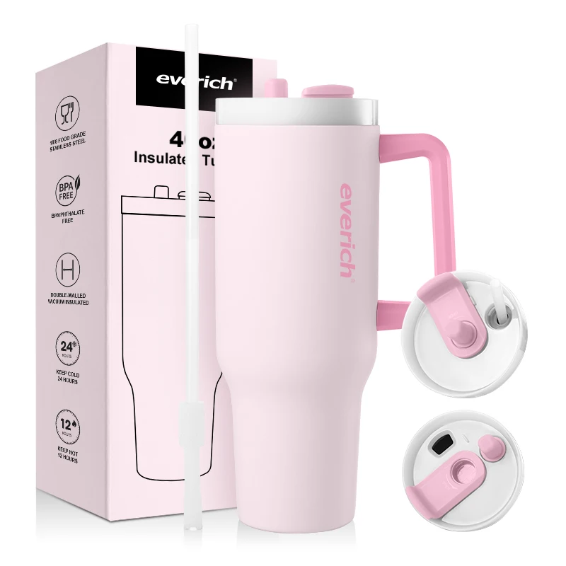 40oz ODM Wholesale Classic Tumbler 304 Stainless Steel Double Wall Thermal Insulated Tumbler With Handle
