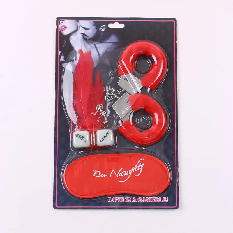 Sexy mask Dice Set Blindfolded Flirting Feathers Stick Plush Sex Handcuffs Paddle Whip for Adult Game