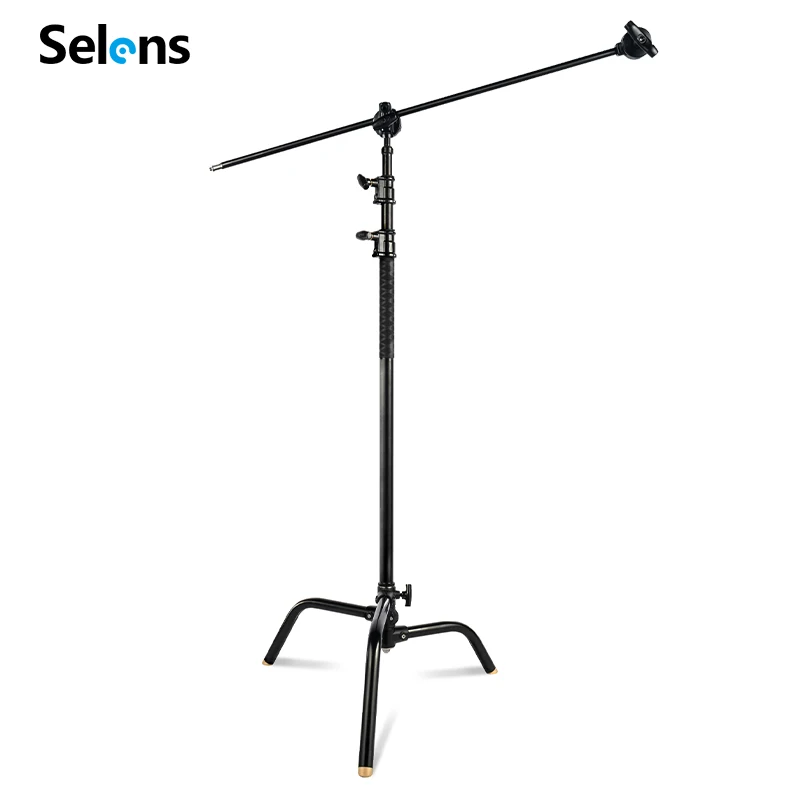 Selens C-type Photography Light Stand Heavy Duty Black For Photo Video Studio Equipment