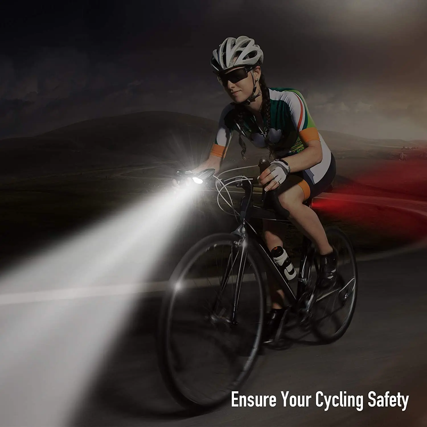 Bike Lights Set with Horn  USB Rechargeable Bicycle Headlight Waterproof  LED Safety Light  for Kids Adults Mountain Bikes