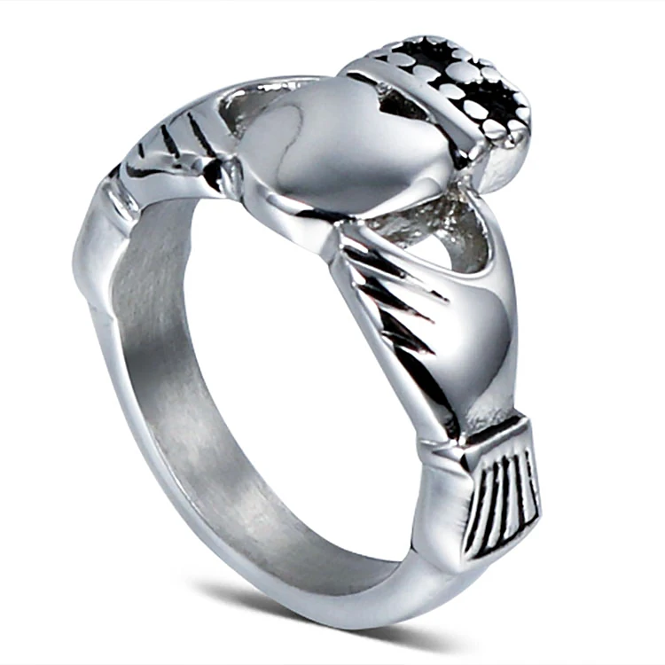 Женское глянцевое кольцо в форме сердца из нержавеющей стали