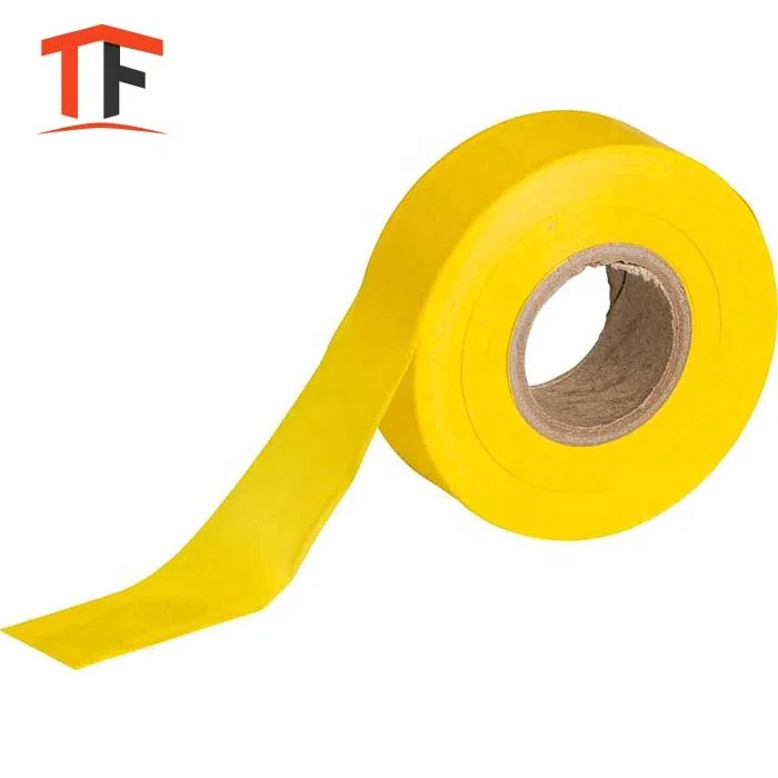 Customized Pvc Non-adhesive Solid Color marking tape Flagging Tape
