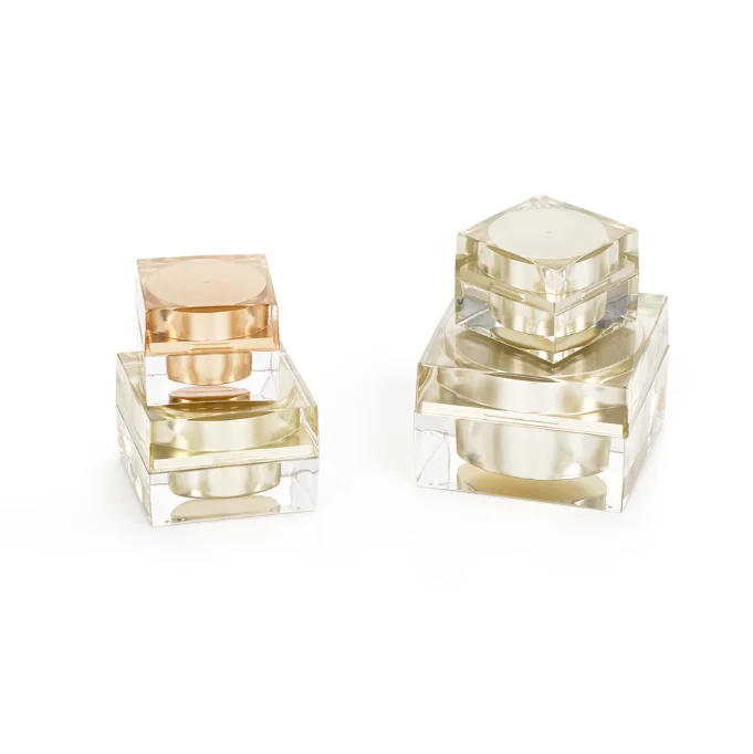 5g 10g 15g 30g  Plastic Cap Material and Acrylic Plastic Type square luxury purple color acrylic cream jar