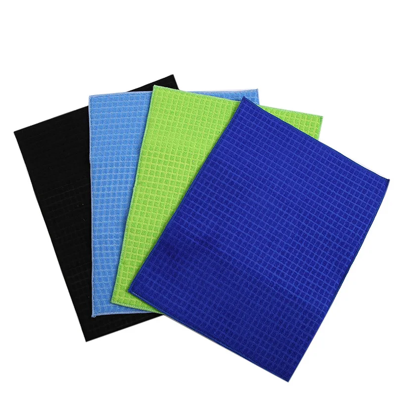 Microfiber dish drying mat Superfine fiber polyester warp knitted grid drying pad compound sponge absorbent table mat