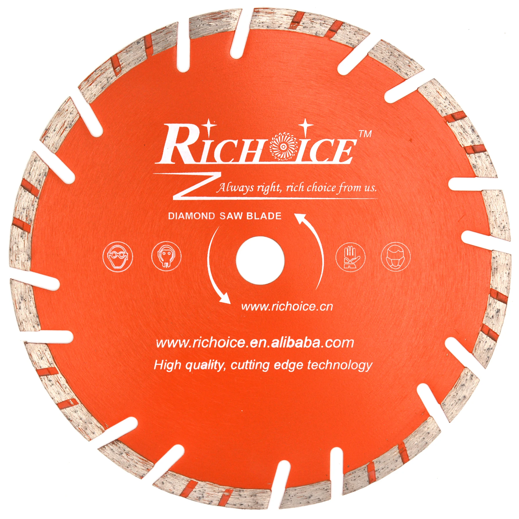 100mm to 350mm Richoice Sintered Wet Cutting Diamond Saw Blade for Tile, Brick, Concrete and other Masonry Material