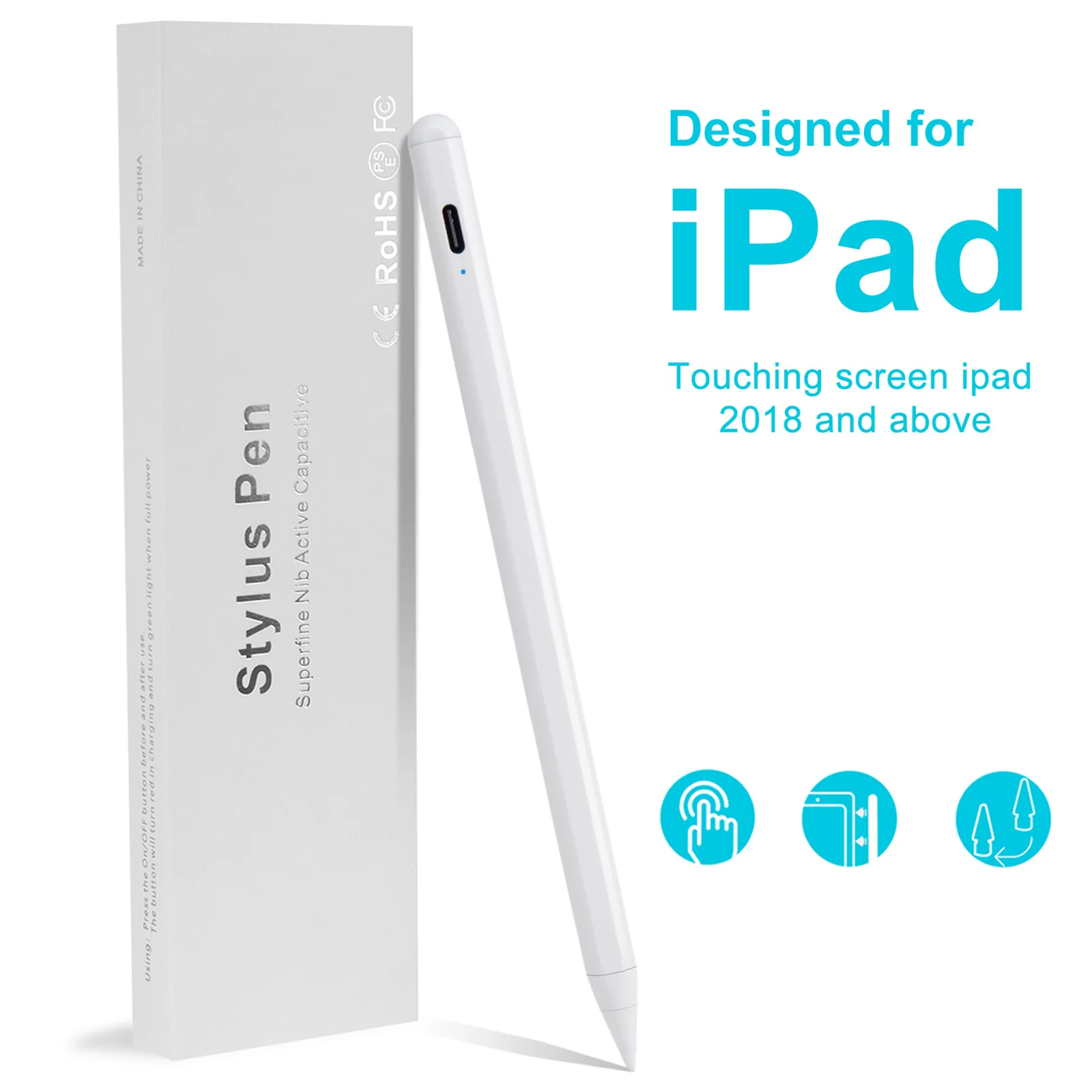 High Quality 2nd Touch Pencil For iPad 9th Generation Tilt Magnetic Drawing Palm Rejection Stylus Pen For Apple iPad Pencil