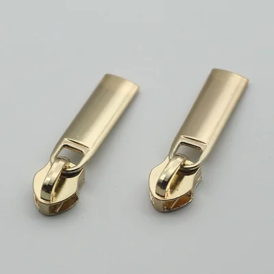 Saki E-commerce Nylon 5# Bronze Alloy Pasted Light Golden Silver Gunmetal Sliders Zip Pulls