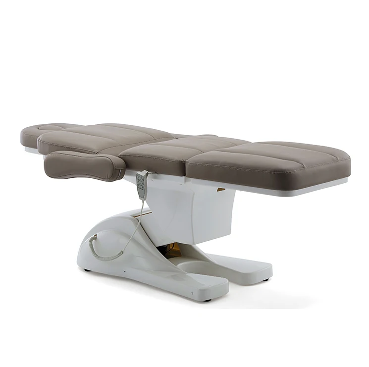 New Arrival High Quality 3 Motors Metal Gold Plated Stainless Steel Base Electric Facial Beauty Salon Bed Spa Massage Table